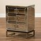 Baxton Studio Laken Contemporary Glam and Luxe Mirrored and Antique Bronze Finished 3-Drawer Nightstand 174-11066-Zoro - alternate 7